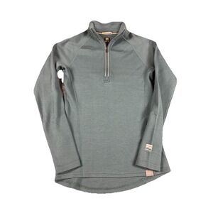 Meriwool Layers 400g 1/4 Zip Pullover Sweater Womens X-Small Green Merino Wool